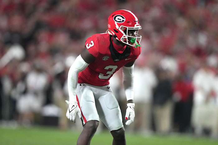 Georgia Bulldogs defensive back Kamari Lassiter (3) against the UAB Blazers in the second half at Sanford Stadium.
